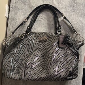 Coach Madison Large Sophia Zebra Print Satchel - 15927